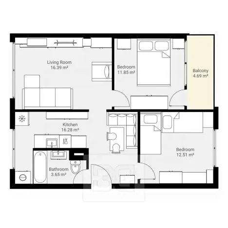 Pronájem bytu 3+kk, Plzeň, Nad Dalmatinkou, 63 m2
