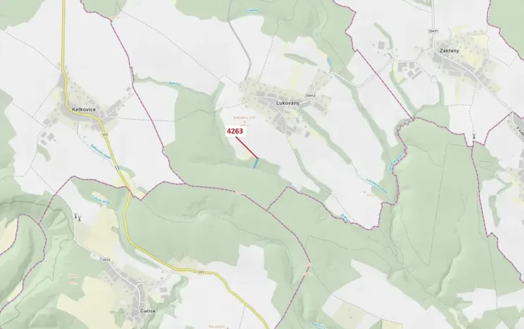 Dražba lesa, Lukovany, 3481 m2