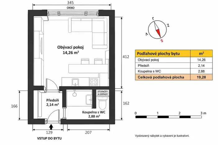 Prodej bytu 1+kk, Písek, 17. listopadu, 19 m2