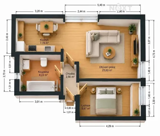Prodej bytu 2+kk, Mladá Boleslav, Václavkova, 47 m2
