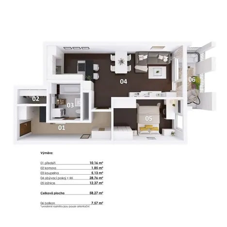 Prodej bytu 2+kk, Praha - Vysočany, Pod Harfou, 58 m2
