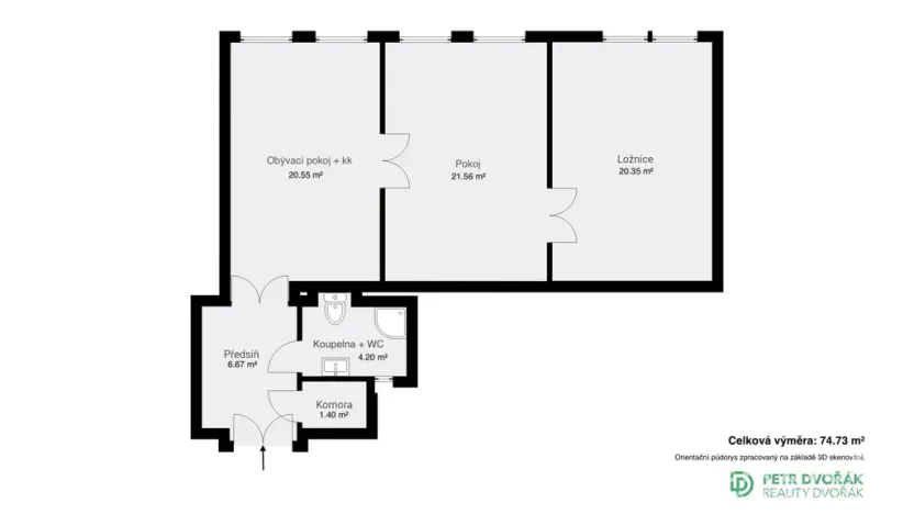 Prodej bytu 3+kk, Praha - Nové Město, Růžová, 74 m2