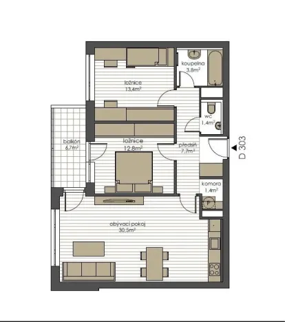 Pronájem bytu 3+kk, Hradec Králové - Pražské Předměstí, Václavkova, 77 m2