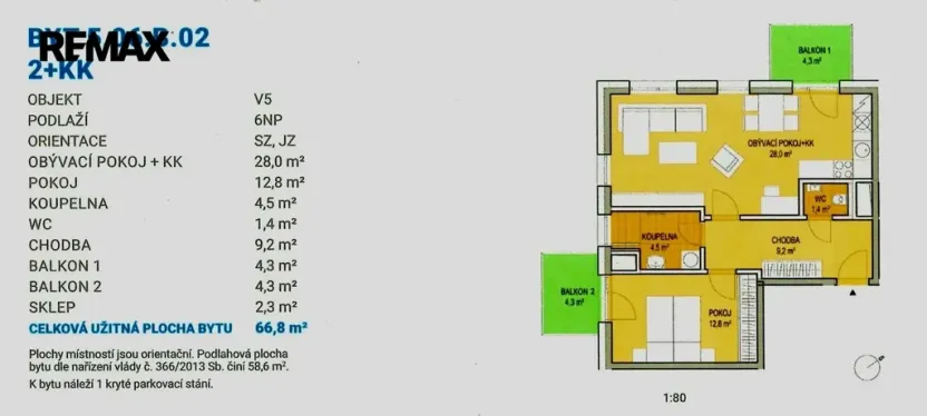 Pronájem bytu 2+kk, Liberec, Kladenská, 67 m2