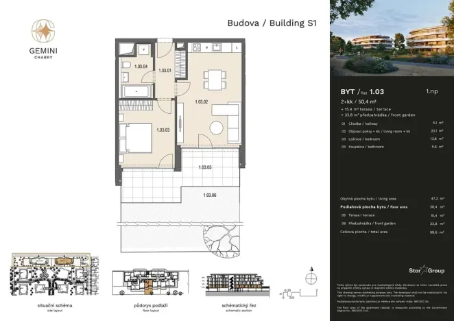 Prodej bytu 2+kk, Praha - Dolní Chabry, Doubická, 50 m2
