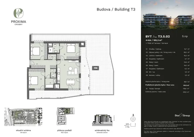 Prodej bytu 4+kk, Praha - Dolní Chabry, Doubická, 105 m2