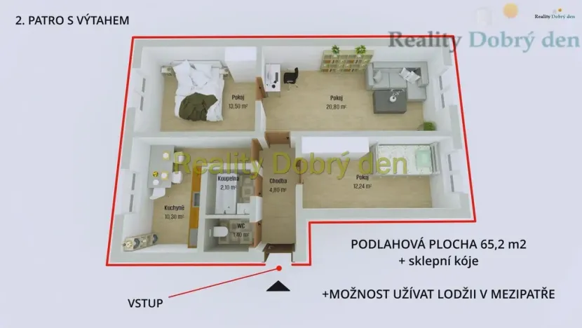 Prodej bytu 3+1, Opava, Olomoucká, 65 m2
