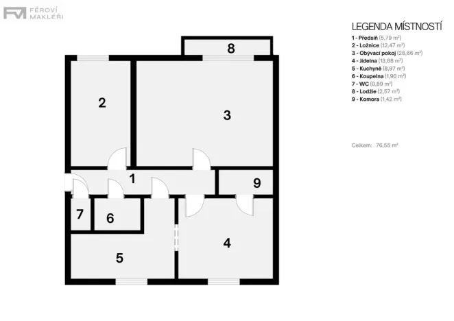 Prodej bytu 3+1, Ostrava, Krakovská, 75 m2
