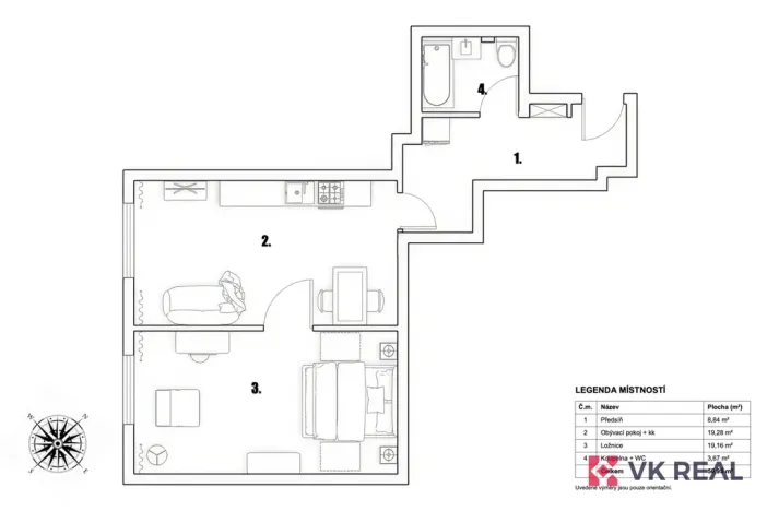 Prodej bytu 2+kk, Plzeň - Východní Předměstí, Jablonského, 50 m2