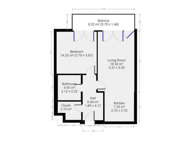 Pronájem bytu 2+kk, Praha - Letňany, Štanderova, 60 m2