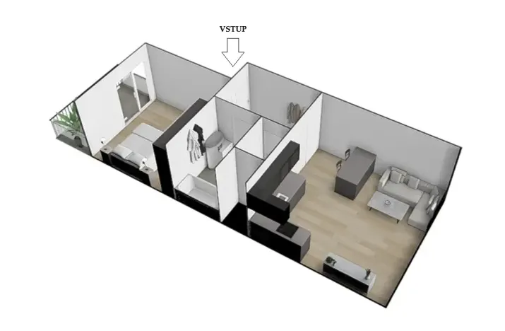 Pronájem bytu 2+kk, Brno, Porhajmova, 55 m2