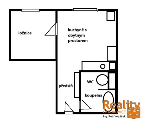 Pronájem bytu 1+1, Otrokovice - Kvítkovice, SNP, 36 m2