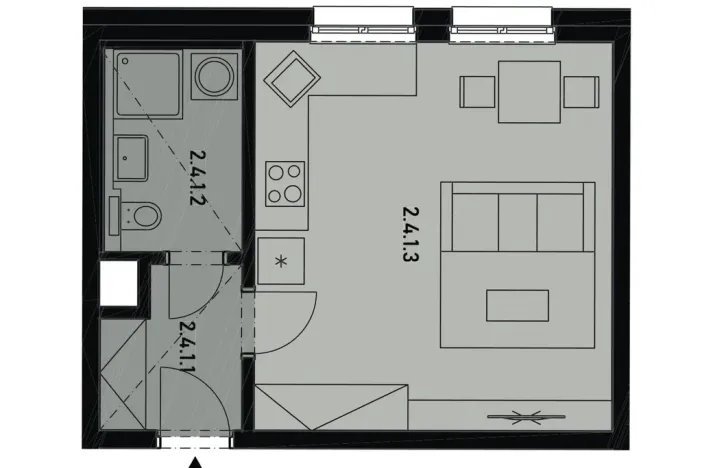 Pronájem bytu 1+kk, Praha - Hlubočepy, Divíškové, 33 m2