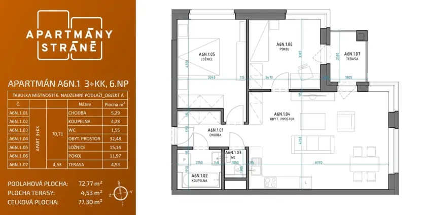Pronájem bytu 3+kk, Zlín, Nad Stráněmi, 73 m2