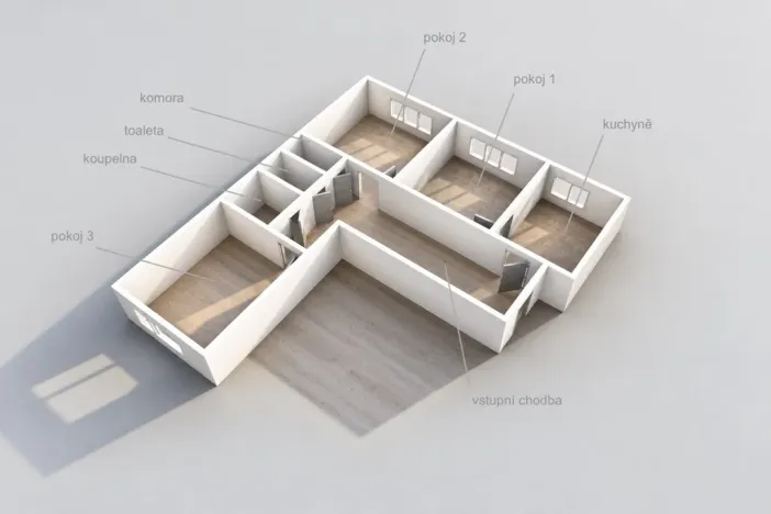 Prodej bytu 3+1, Chomutov, Na Příkopech, 78 m2