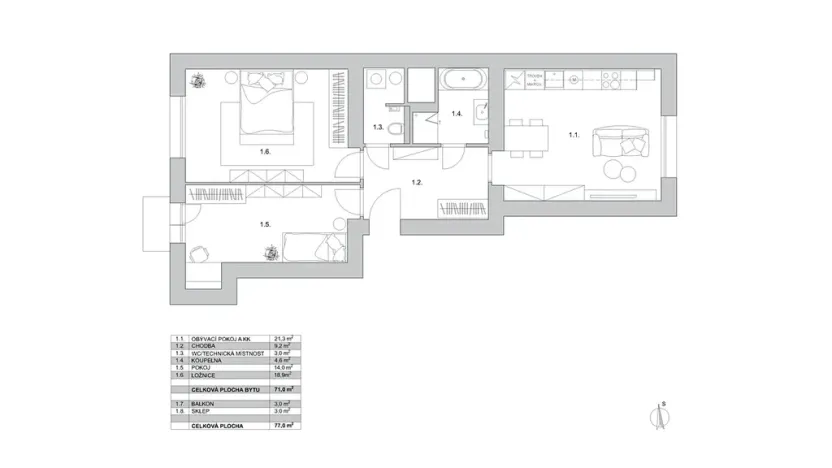 Prodej bytu 3+kk, Praha - Libeň, U libeňského pivovaru, 77 m2