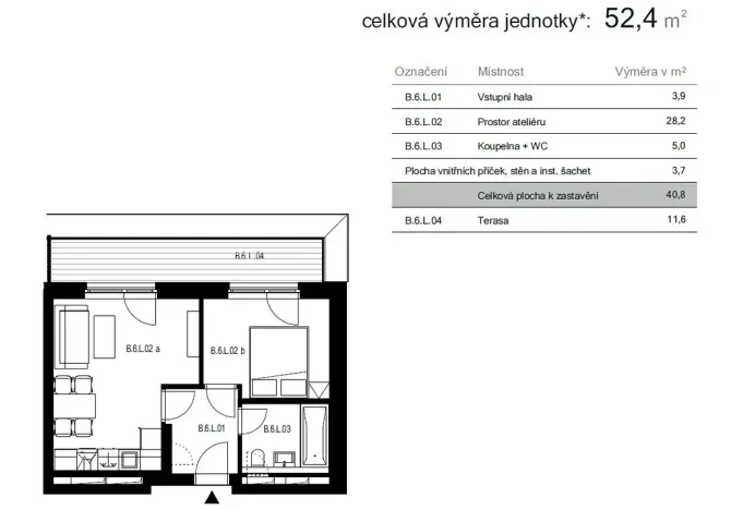 Pronájem bytu 2+kk, Brno, třída Generála Píky, 50 m2