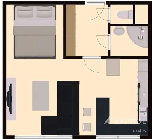 Pronájem bytu 1+kk, Praha - Záběhlice, Topolová, 30 m2