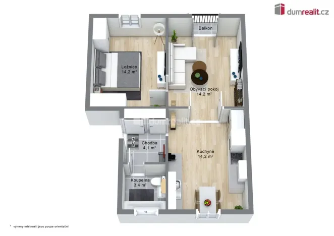 Prodej bytu 2+1, Ostrov, Lidická, 58 m2