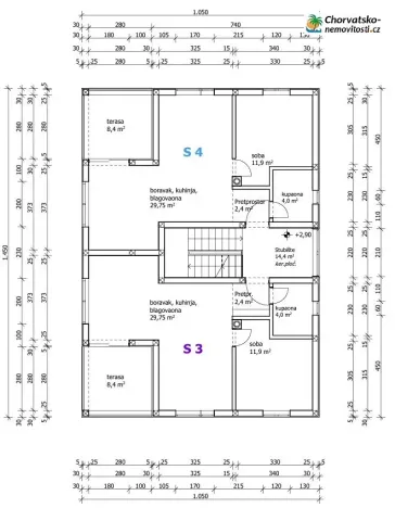Prodej bytu 2+kk, Novalja, Chorvatsko, 56 m2