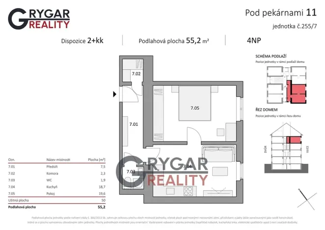 Prodej bytu 2+kk, Praha - Vysočany, Pod pekárnami, 55 m2
