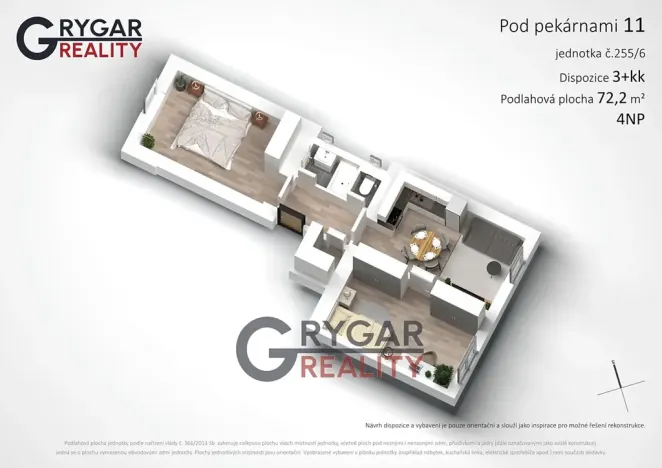 Prodej bytu 3+kk, Praha - Vysočany, Pod pekárnami, 72 m2