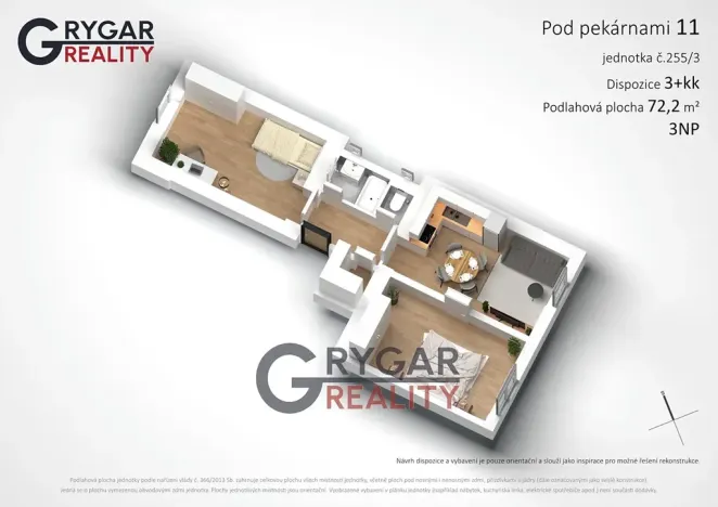 Prodej bytu 3+kk, Praha - Vysočany, Pod pekárnami, 72 m2