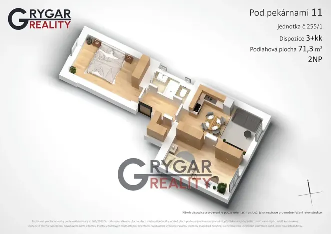 Prodej bytu 3+kk, Praha - Vysočany, Pod pekárnami, 71 m2