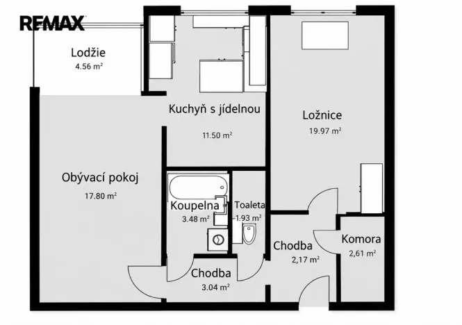 Pronájem bytu 2+1, Praha - Kobylisy, Slancova, 62 m2