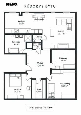 Prodej bytu 4+kk, Praha - Kbely, Semilská, 123 m2