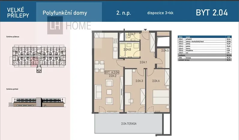 Prodej bytu 3+kk, Velké Přílepy, Klikatá, 85 m2