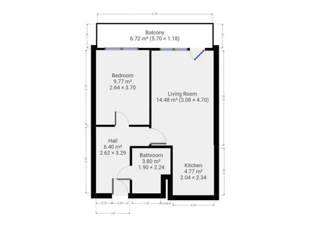 Pronájem bytu 2+kk, Praha - Prosek, Novoborská, 39 m2