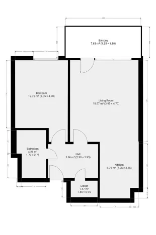 Pronájem bytu 2+kk, Praha - Hlubočepy, Kováříkova, 51 m2