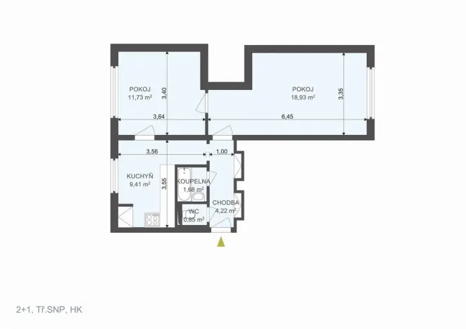 Prodej bytu 2+1, Hradec Králové, třída SNP, 50 m2