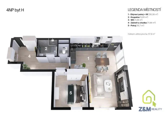 Prodej bytu 2+kk, Sokolov, 60 m2