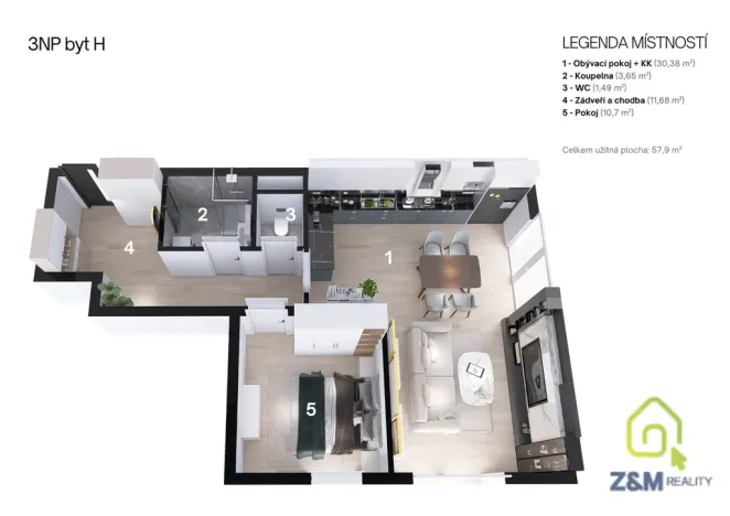 Prodej bytu 2+kk, Sokolov, 60 m2