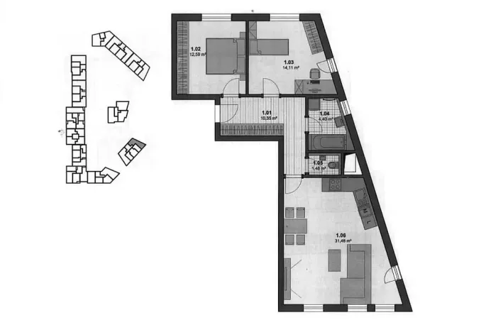 Pronájem bytu 3+kk, Ostrava - Moravská Ostrava, Důlní, 74 m2