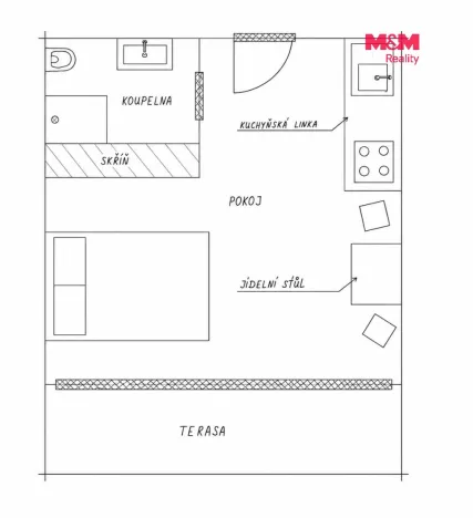 Prodej bytu 1+kk, Přelouč, B. Němcové, 32 m2