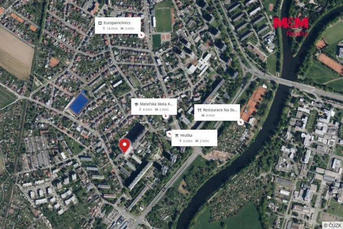 Pronájem bytu 1+kk, Hradec Králové - Pražské Předměstí, Hrubínova, 35 m2