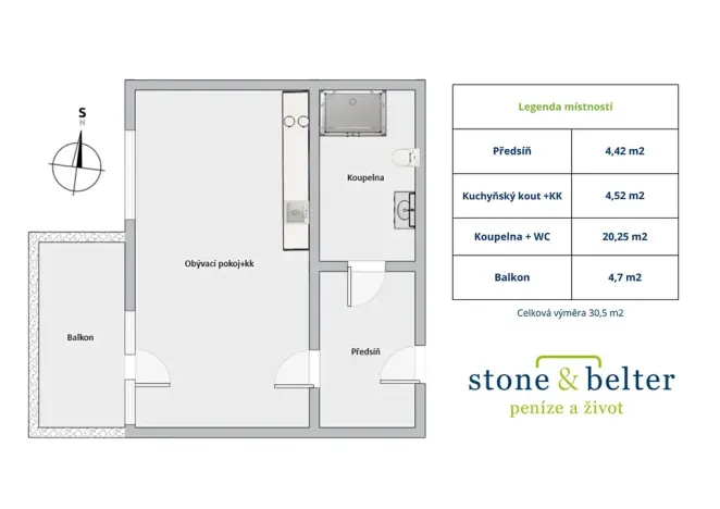 Pronájem bytu 1+kk, Praha - Hlubočepy, Fabiánové, 31 m2