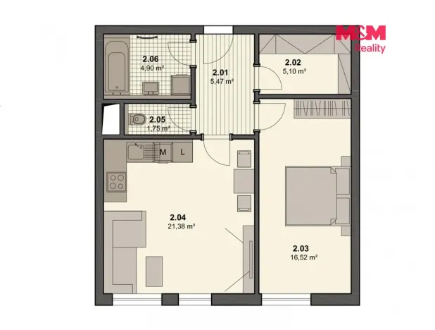 Pronájem bytu 2+kk, Ostrava - Moravská Ostrava, Jantarová, 58 m2