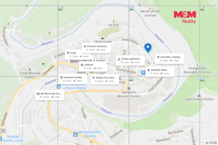 Prodej pozemku pro bydlení, Moravský Krumlov, Palackého, 343 m2