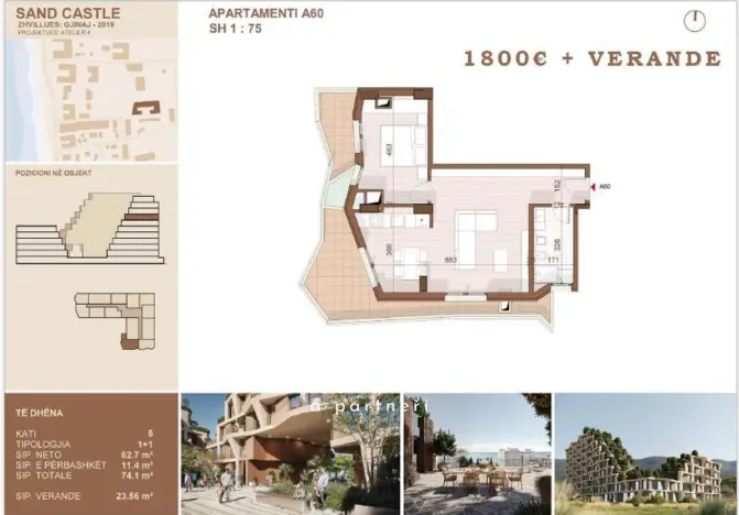 Prodej bytu 2+kk, Shengjin, Albánie, 39 m2