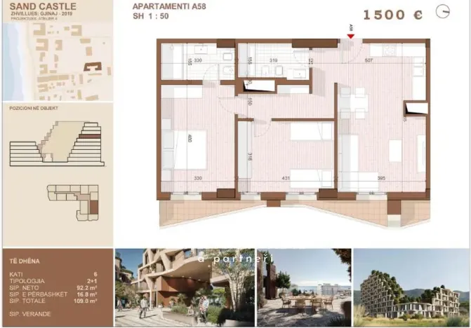 Prodej bytu 2+kk, Shengjin, Albánie, 39 m2