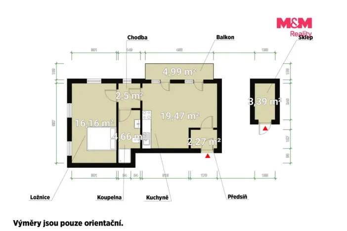 Prodej bytu 2+kk, Pernink, Karlovarská, 46 m2