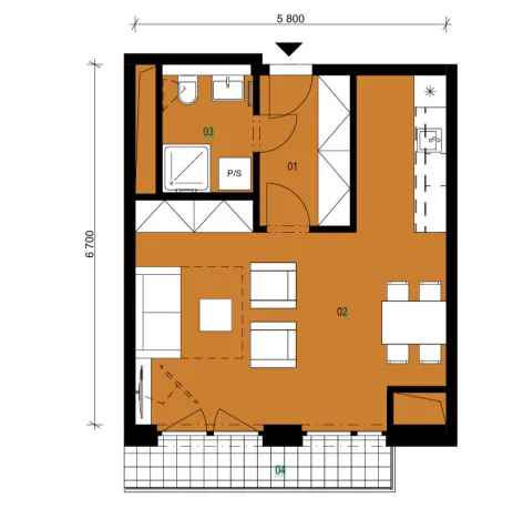 Pronájem bytu 1+kk, Praha, Hartigova, 44 m2