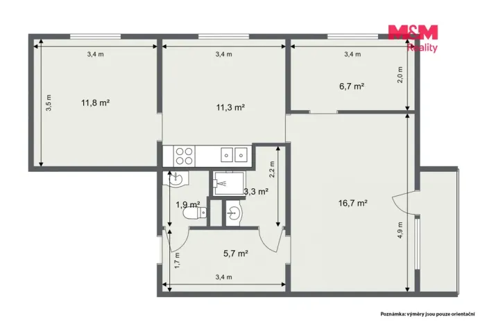 Prodej bytu 3+1, Karlovy Vary, Šumavská, 64 m2
