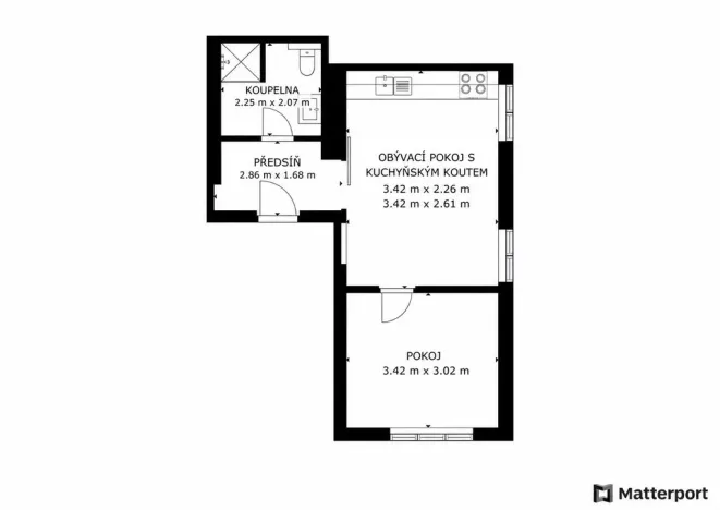 Pronájem bytu 2+kk, Beroun - Beroun-Město, Na Parkáně, 38 m2