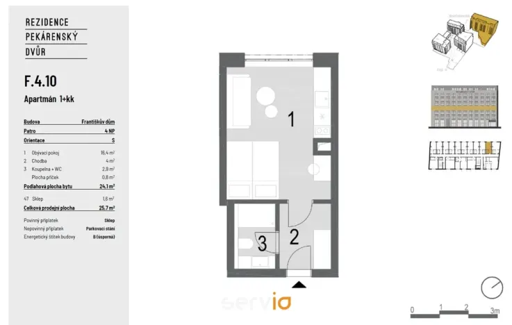 Pronájem bytu 1+kk, Brno, Bratislavská, 23 m2