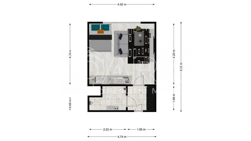 Pronájem bytu 1+kk, Unhošť, Karla Čapka, 26 m2